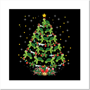 Sea Turtles Lover Xmas With Sea Turtle Christmas Tree Funny Design Posters and Art